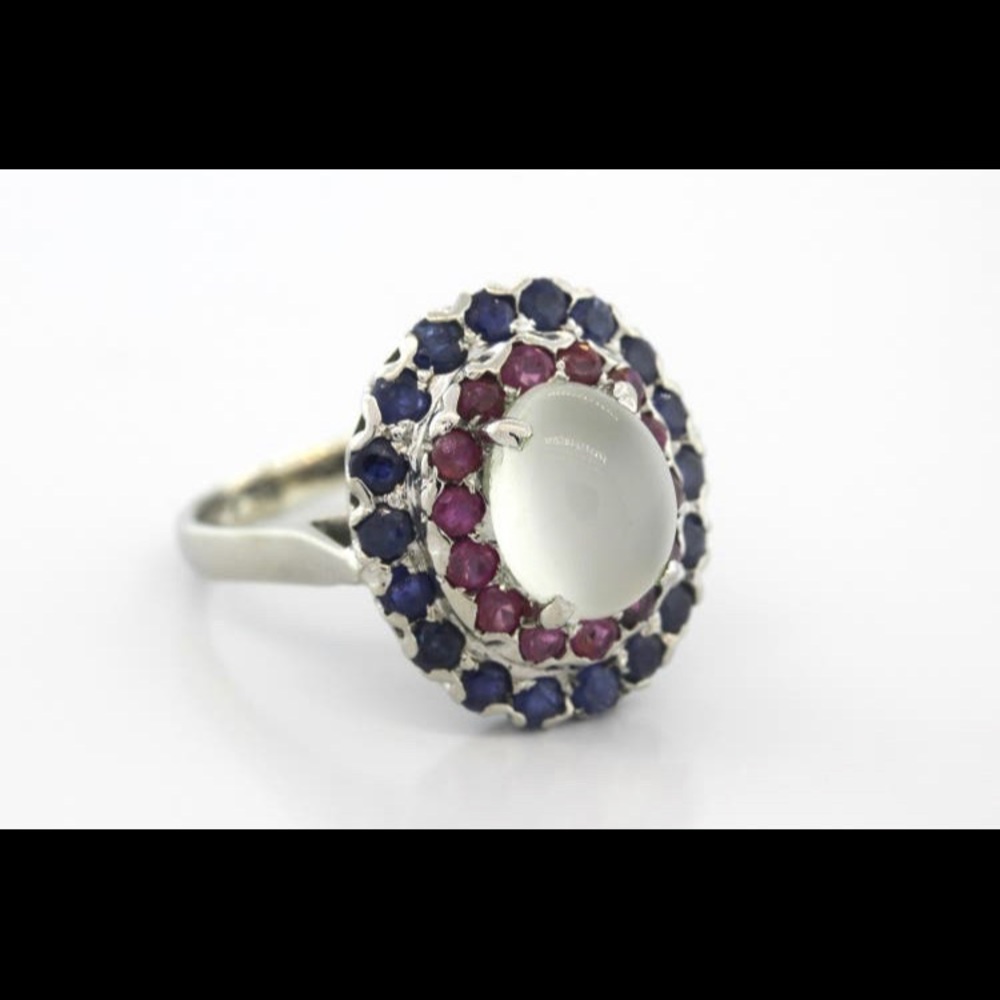 💙💖sterling silver gemstone ring sz 8💖💙